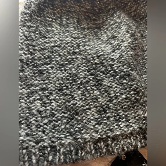 Lauren Ralph Lauren Womens Beanie Hat Metallic Wool Blend Pom Pom One Size NWT